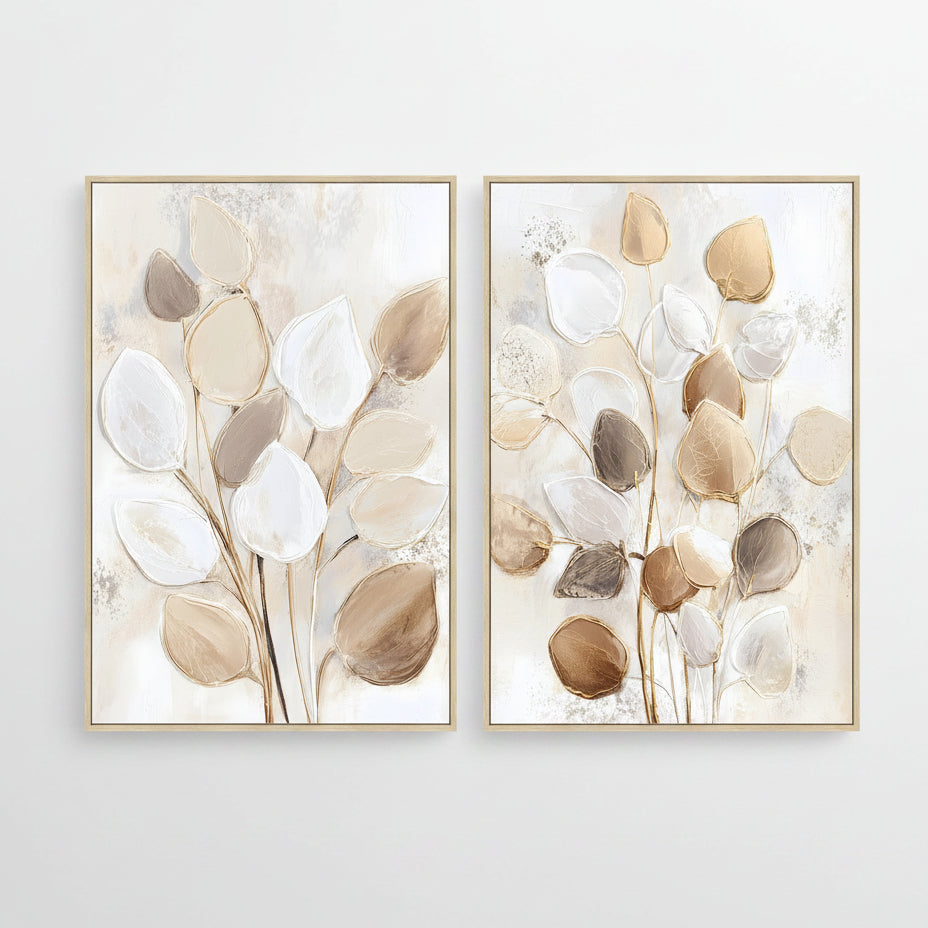 Pareja de Lienzos enmarcados Ivory Garden