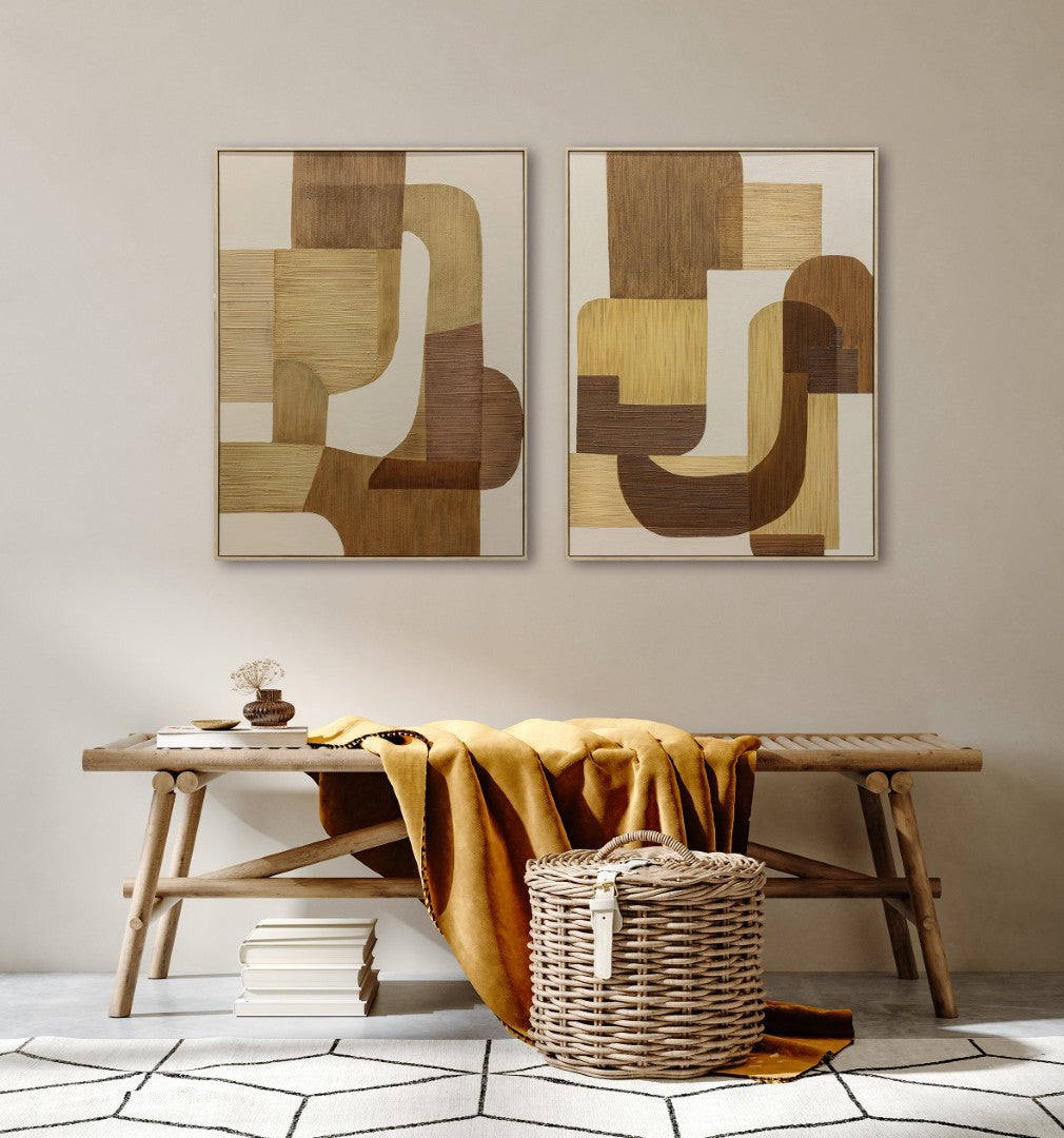 Pareja Lienzos Mustard Meets Mocha