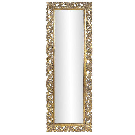Espejo Mango Tallado Dorado