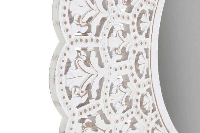 Espejo Mango Tallado Redondo