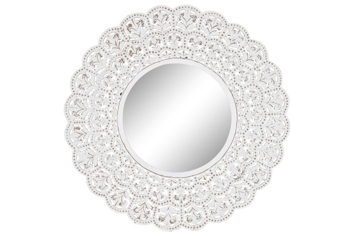 Espejo Mango Tallado Redondo