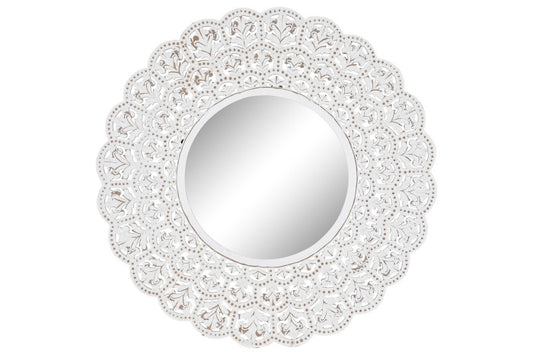 Espejo Mango Tallado Redondo