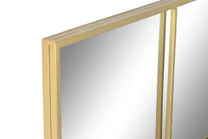 Espejo Ventana Dorado Cuadrado