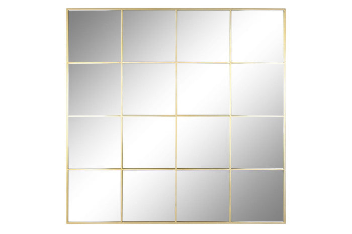 Espejo Ventana Dorado Cuadrado