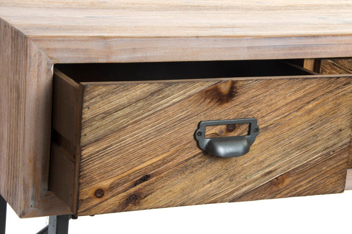 Consola Madera Natural y Metal