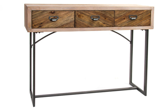 Consola Madera Natural y Metal