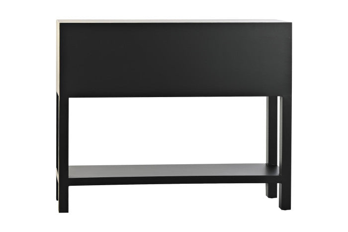 Consola Oriental Negra Círculo Blanco ( Seis Cajones)