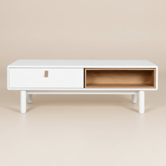 Mesa Centro Blanca y Natural