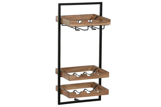 Botellero Hierro Pared Tres Baldas