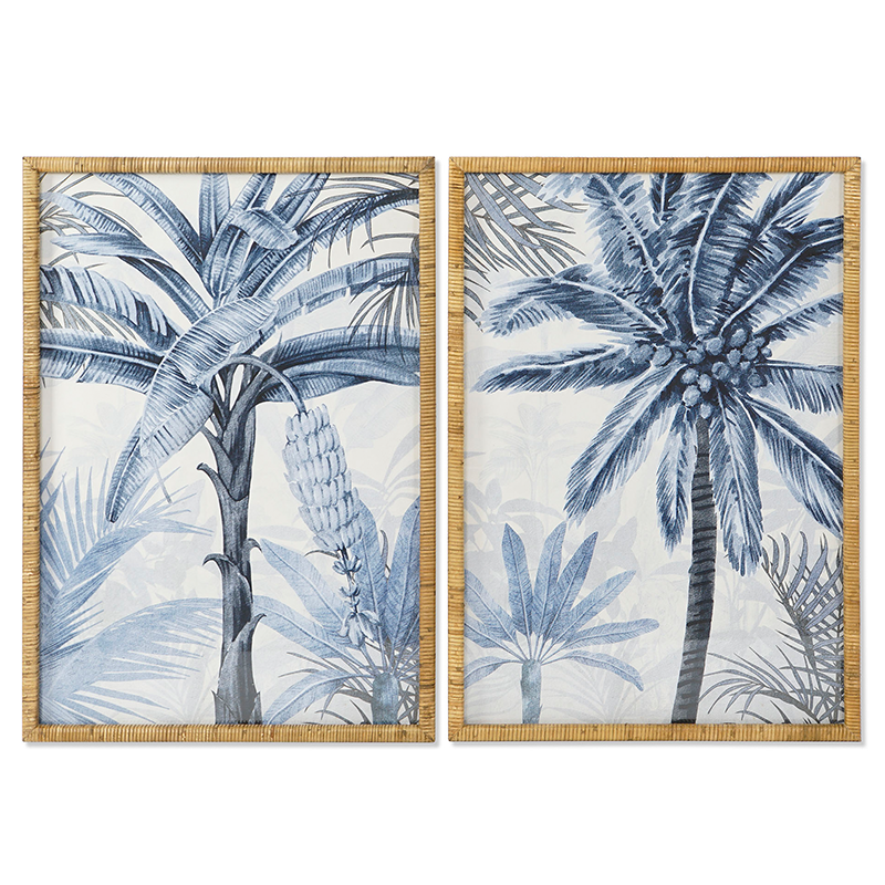 Pareja cuadros Palm Blue