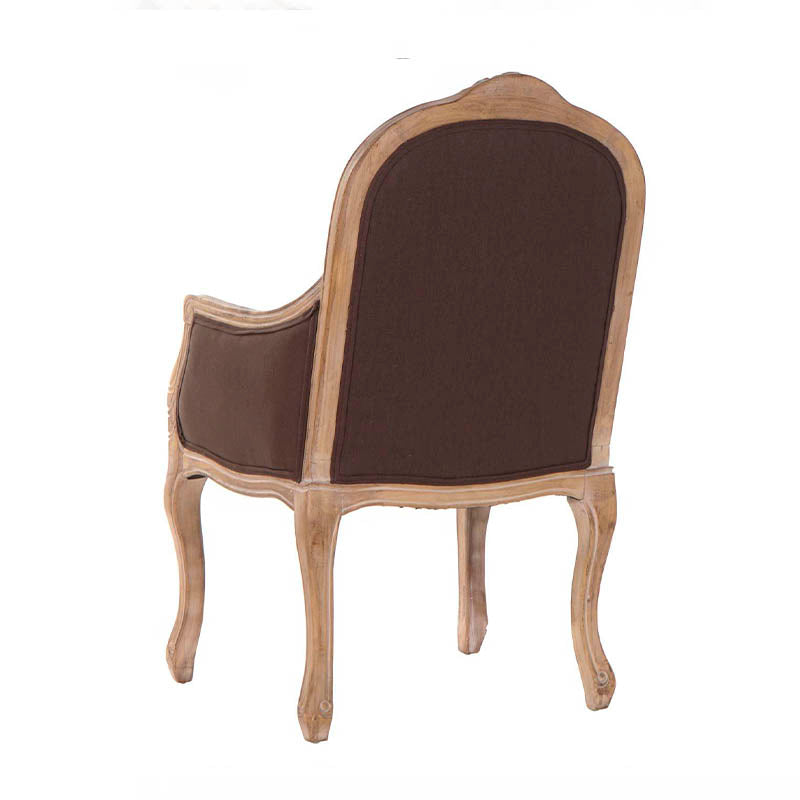 Silla Rubberwood Lino Marrón