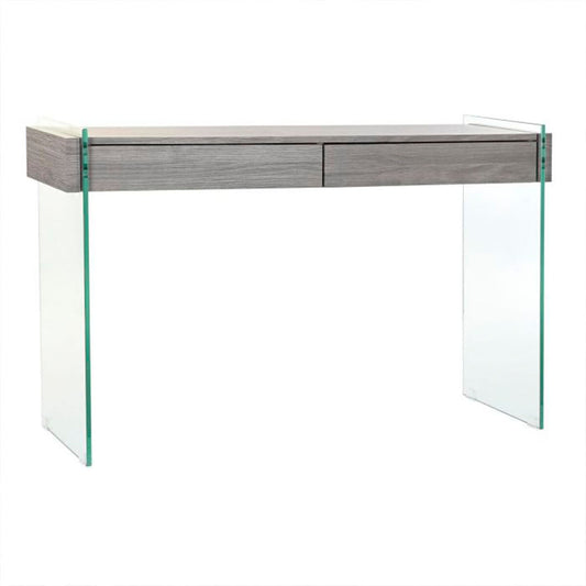 Consola Cristal Madera Gris