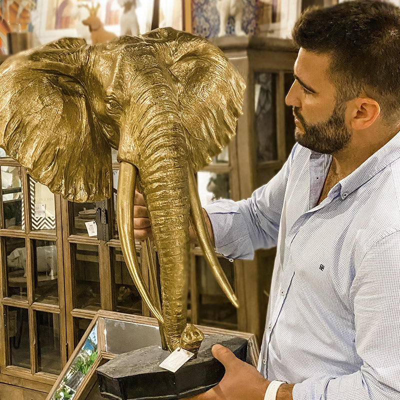 Busto Elefante Dorado